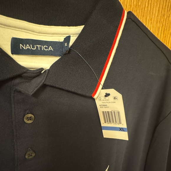Nautica Blue Polo Shirt Classic Style - Picture 2 of 4